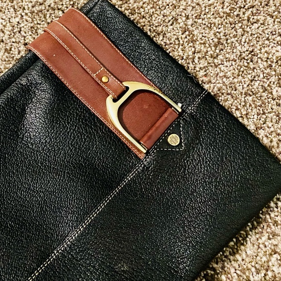 EUC Cole Haan Nike Air Sierra Black Pebbled Leather Tall Heeled Boots - Picture 8 of 17